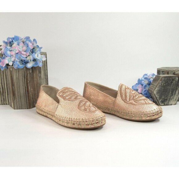 Sophia Webster Rose Gold Leather Butterfly Flats - Picture 4 of 8